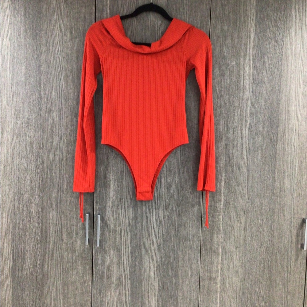 Red/orange body suit for woman